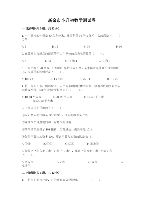新余市小升初数学测试卷一套.docx