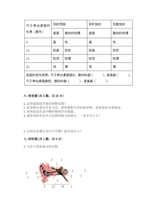 教科版四年级上册科学期末测试卷附参考答案（培优b卷）.docx