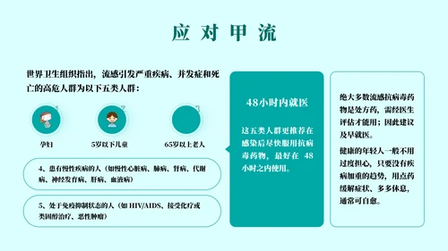 球状病毒流感预防主题教育通用PPT模板