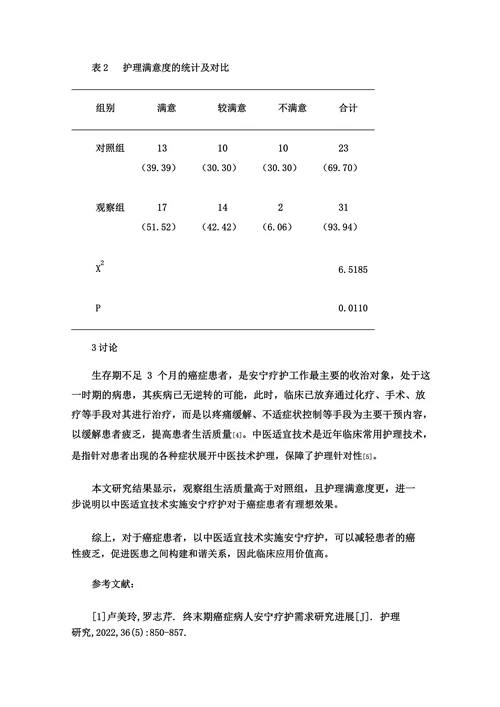 关于中医适宜技术在安宁疗护中的应用
