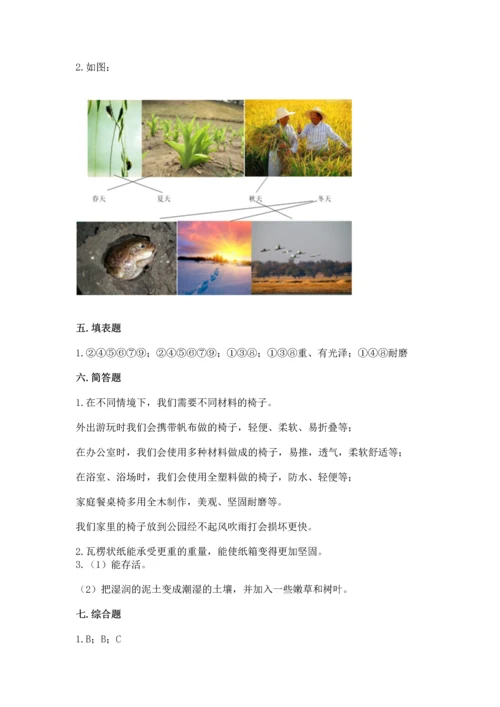 教科版二年级上册科学期末测试卷带答案（培优b卷）.docx