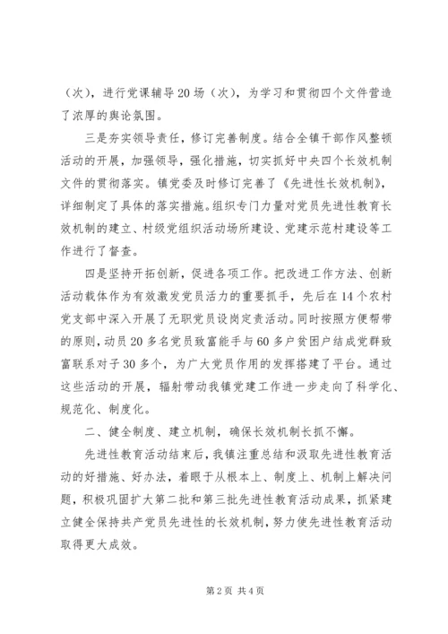 乡镇贯彻落实保持共产党员先进性长效机制情况汇报.docx