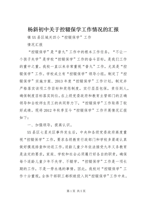 杨斜初中关于控辍保学工作情况的汇报 (2).docx
