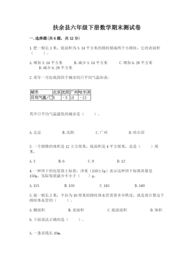 扶余县六年级下册数学期末测试卷（b卷）.docx