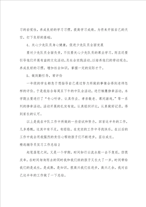 精选辅导员实习工作总结3篇