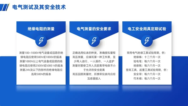 蓝色渐变简约商务电气安全培训PPT模板安全教育