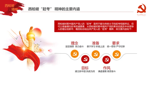 学习西柏坡赶考精神70周年党课PPT模板
