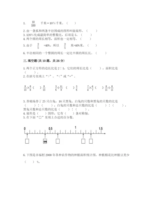 2022六年级上册数学期末考试试卷附答案【预热题】.docx