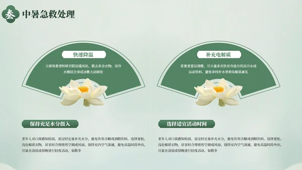 绿色清新夏季防暑降温健康指南PPT模板