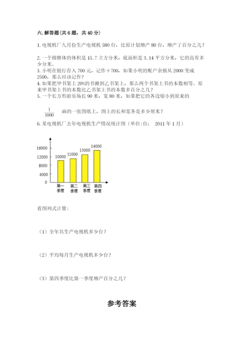 冀教版六年级下册数学 期末检测卷含答案（轻巧夺冠）.docx