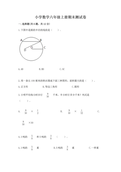 小学数学六年级上册期末测试卷【中心小学】.docx
