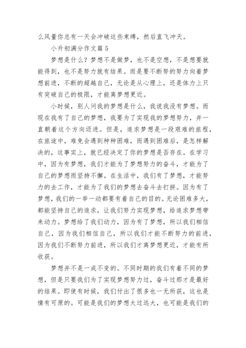 小升初满分作文范文（精选10篇）.docx