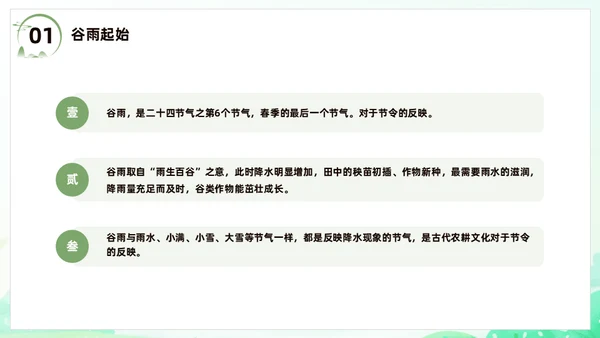 春天节气之谷雨课件通用PPT模板