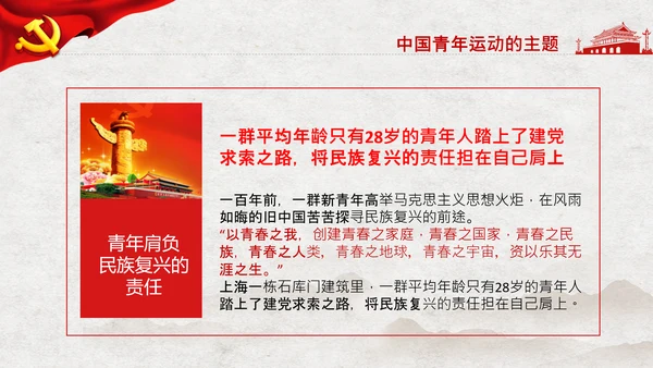 共青团青年学习共产党成立100周年讲话PPT