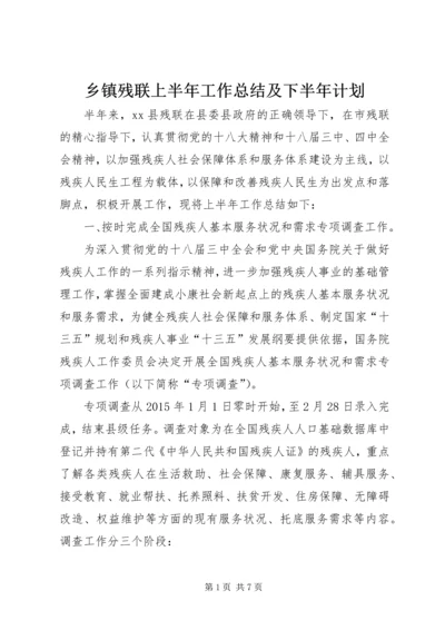 乡镇残联上半年工作总结及下半年计划.docx