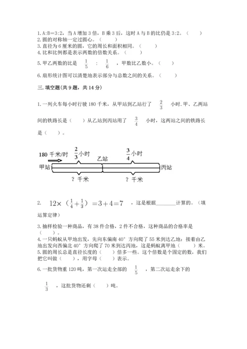 小学六年级上册数学期末测试卷含答案ab卷.docx