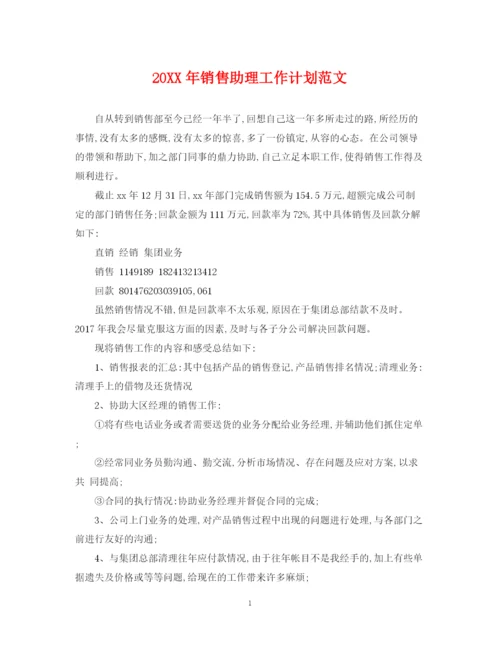 精编之销售助理工作计划范文.docx