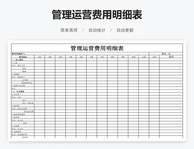 管理运营费用明细表