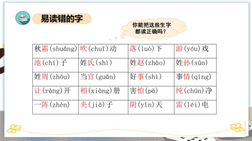 统编版一年级语文下册单元复习第一单元（复习课件）