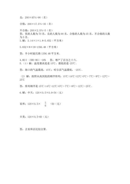 人教版六年级下册数学期末测试卷精品【考点梳理】.docx
