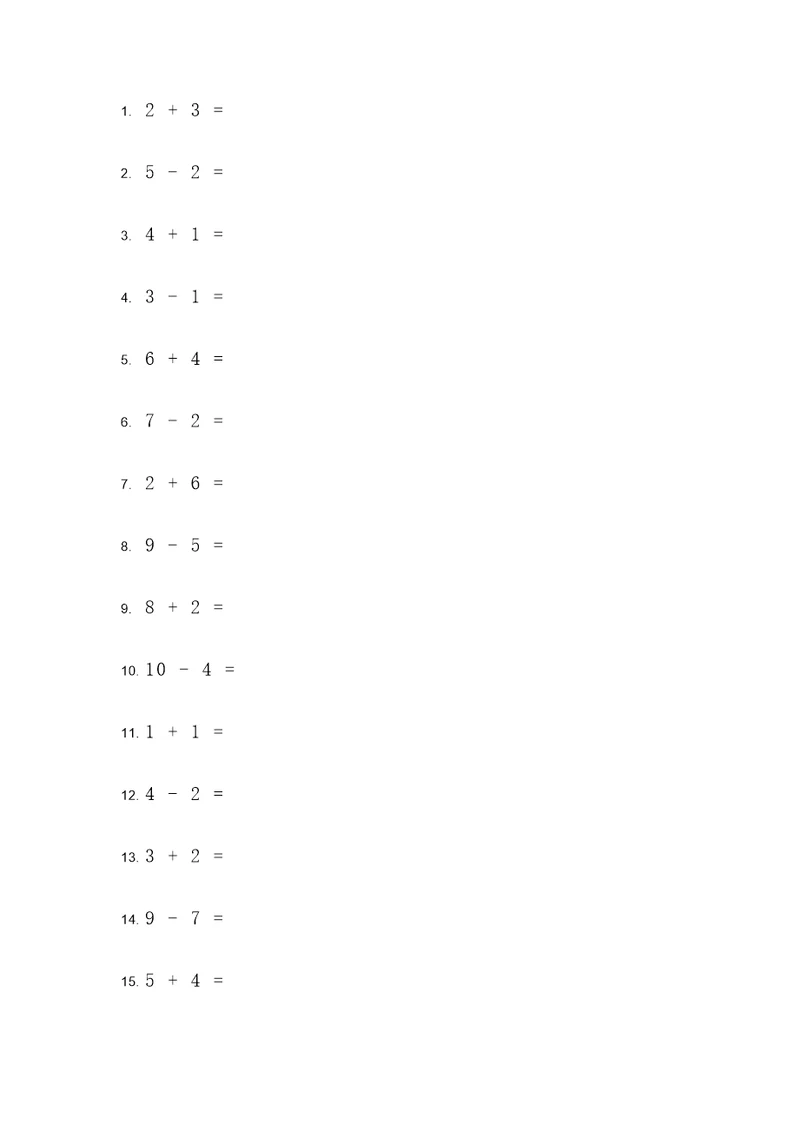 1年级列式计算题100题