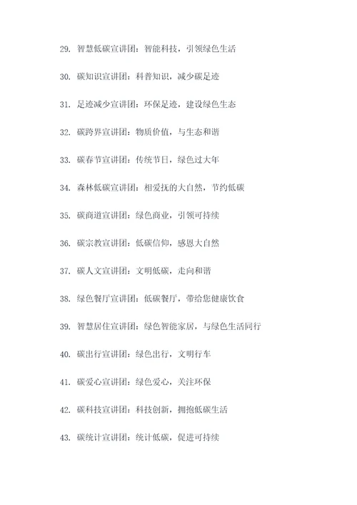 低碳宣讲团名称和口号简短