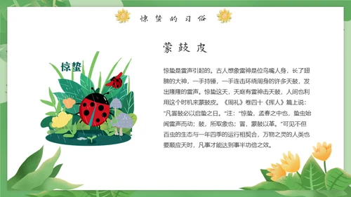 春天万物生长惊蛰女孩通用PPT模板