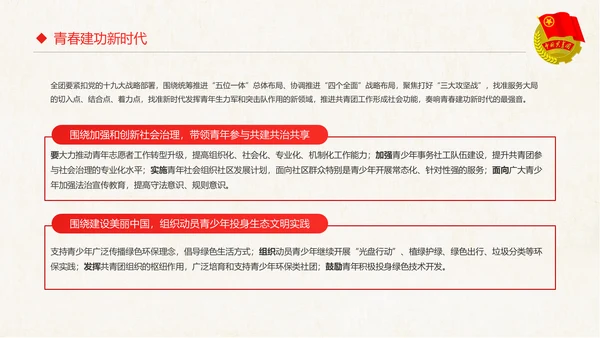 红色大气共青团十八大学习解读PPT模板