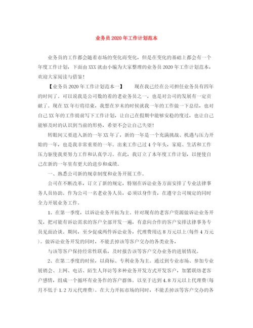 精编之业务员年工作计划范本.docx