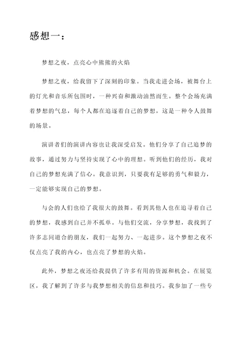 点亮梦想之夜的感想