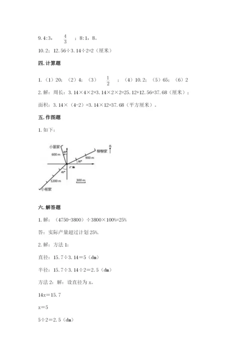 人教版六年级上册数学期末测试卷附答案（轻巧夺冠）.docx
