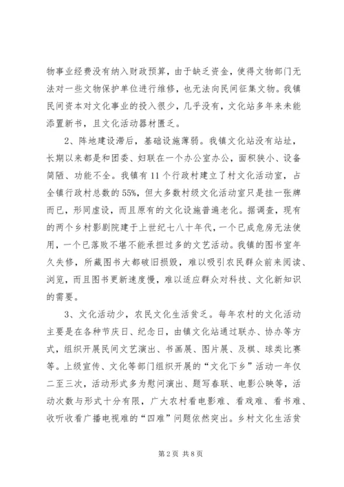 乡镇社会主义新农村文化建设调研报告.docx