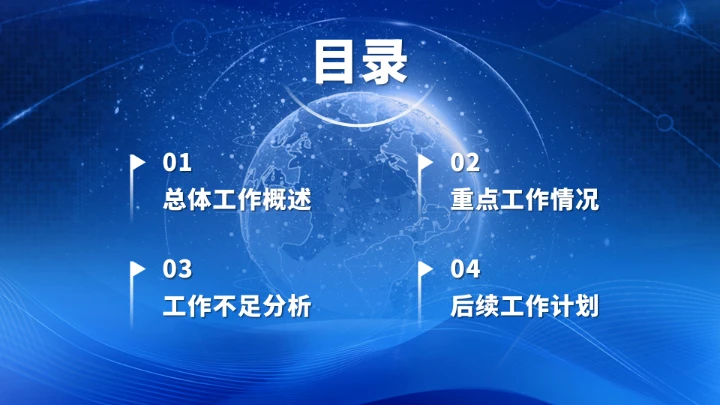 蓝色年终总结述职汇报PPT模板