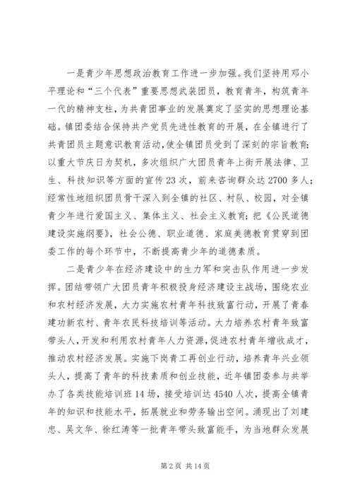 在共青团XX镇第一次代表大会上的工作报告.docx