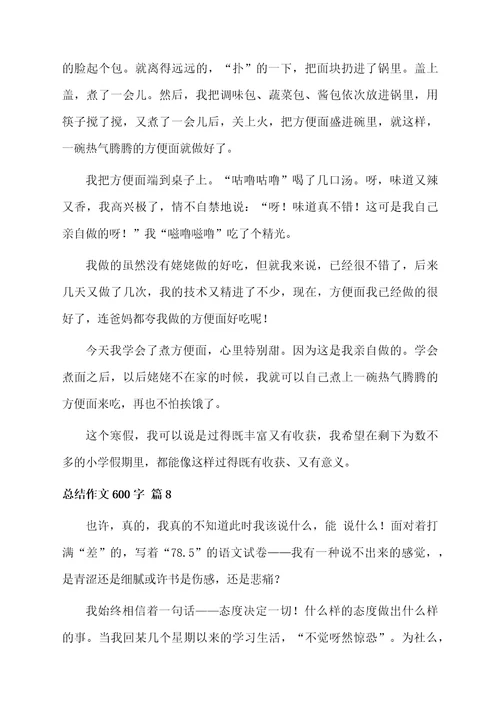 总结作文600字8篇