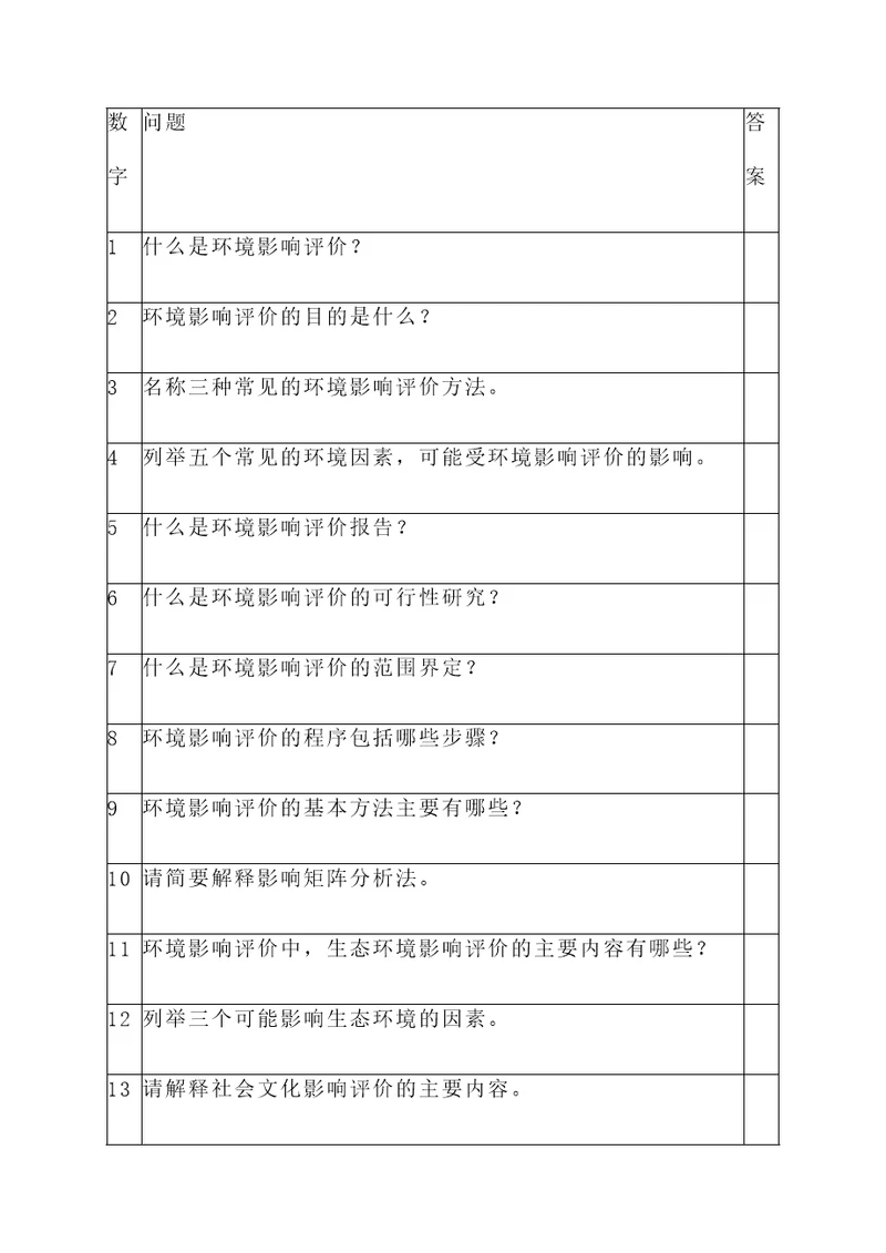 环境影响评价有没有计算题