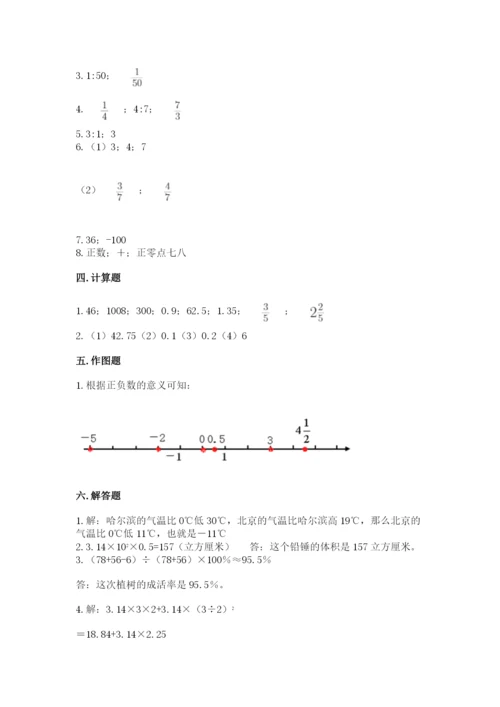 冀教版小学六年级下册数学期末检测试题含完整答案（必刷）.docx
