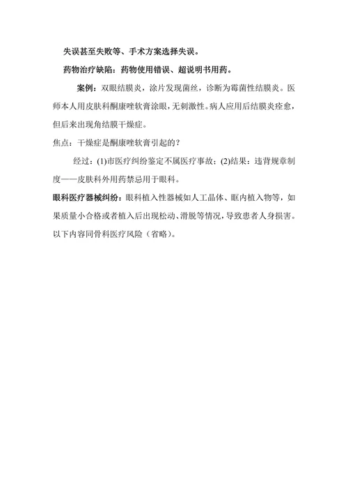 眼科医疗风险