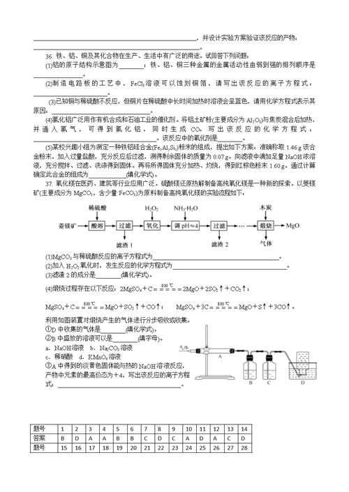 2014-2015湖北省武昌实验中学高一化学上学期期末复习试题一