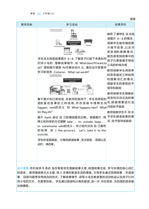 Unit 5  In my classroom单元整体教学设计5课时