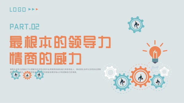橙色插画风情商与领导力培训