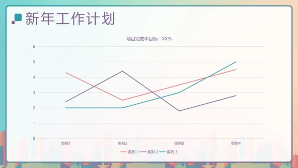 彩色渐变剪影项目经理年终总结汇报带内容PPT模板