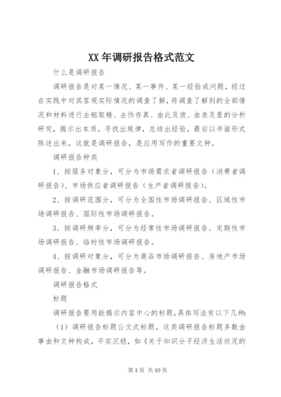 XX年调研报告格式范文.docx