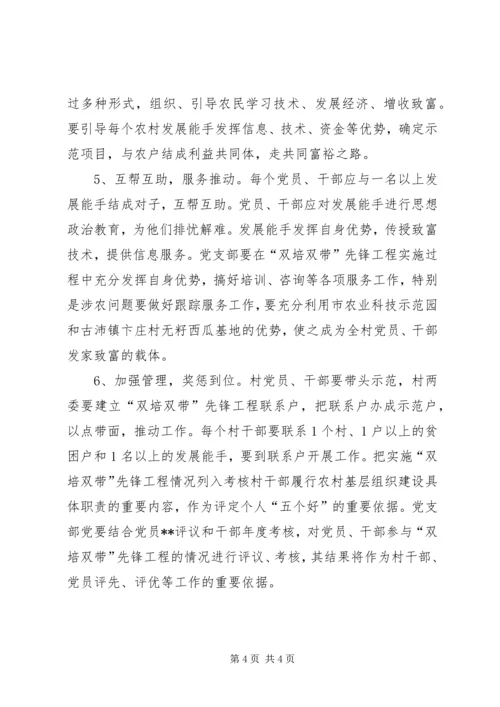 村党支部“双培双带”先锋工程工作计划 (2).docx