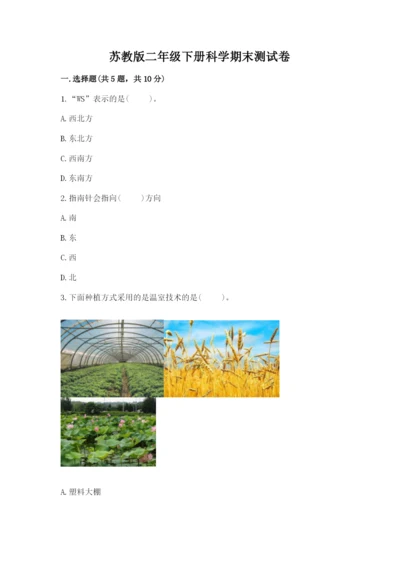 苏教版二年级下册科学期末测试卷有答案解析.docx