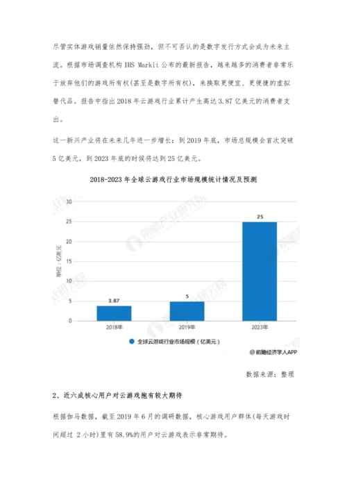 全球云游戏行业市场分析国外巨头推动快速发展-未来市场规模将突破25亿.docx