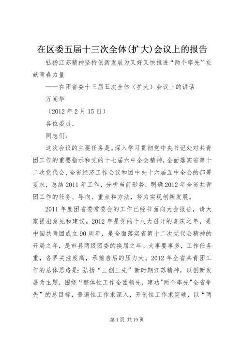 在区委五届十三次全体(扩大)会议上的报告 (2).docx