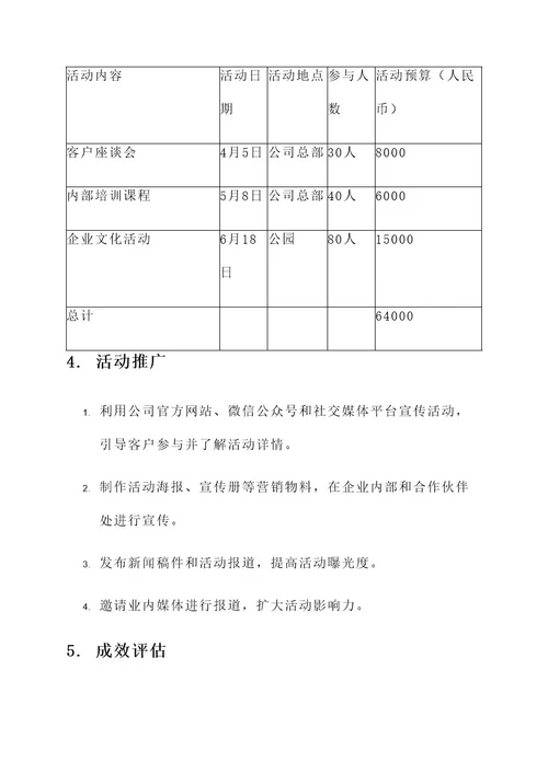 营销接待预算方案