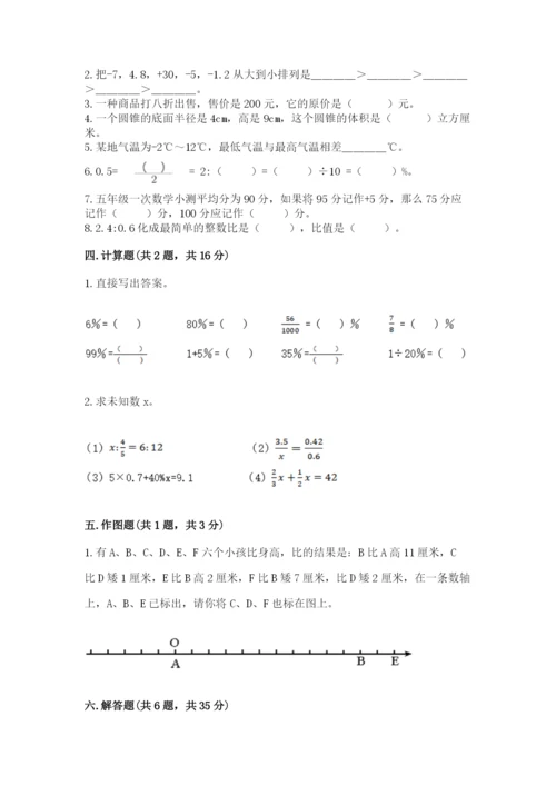 人教版六年级下册数学期末测试卷含答案（新）.docx