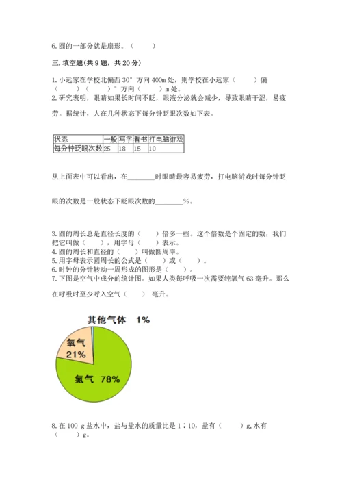 人教版六年级上册数学期末测试卷附参考答案（精练）.docx